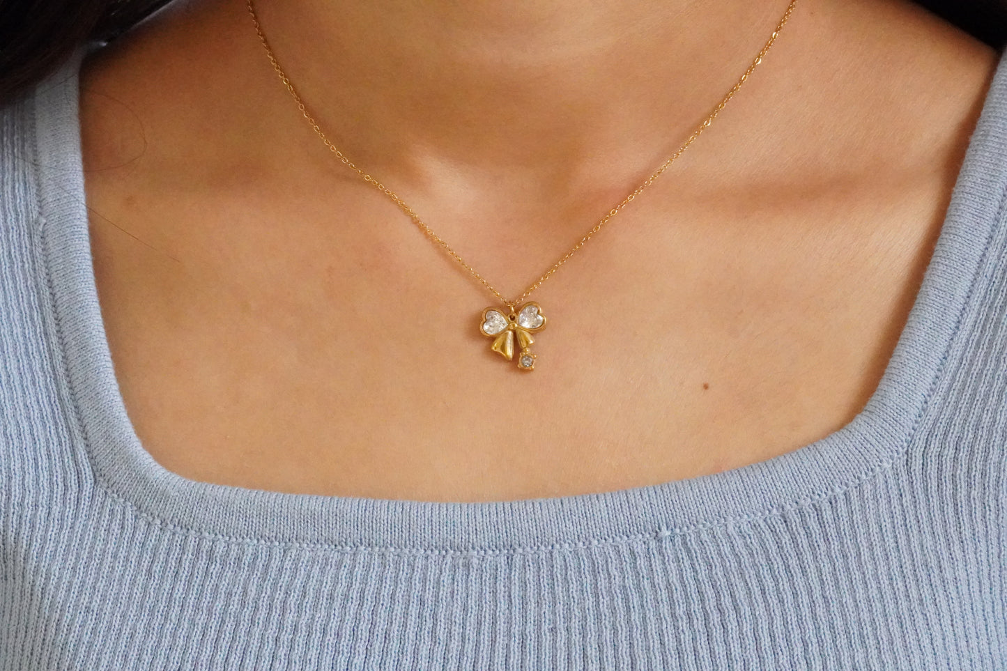 Diamond Ribbon Necklace